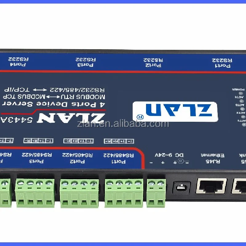 Servidor de dispositivo de serie de entrada TCP, Ethernet Modbus RTU, RS232, RS485, RS422, 4 puertos