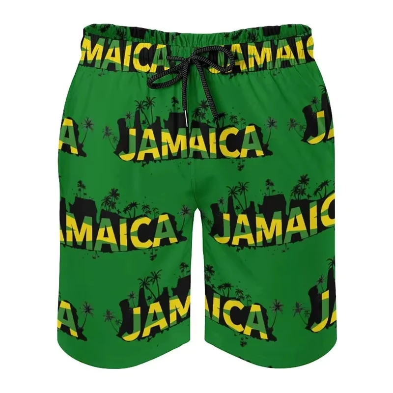 3d Printed Jamaican Flag Swim Trunks Men Fashion Summer  Beach Shorts Casual Quick Dry Men Sports Gym Short Pants Dropshipping