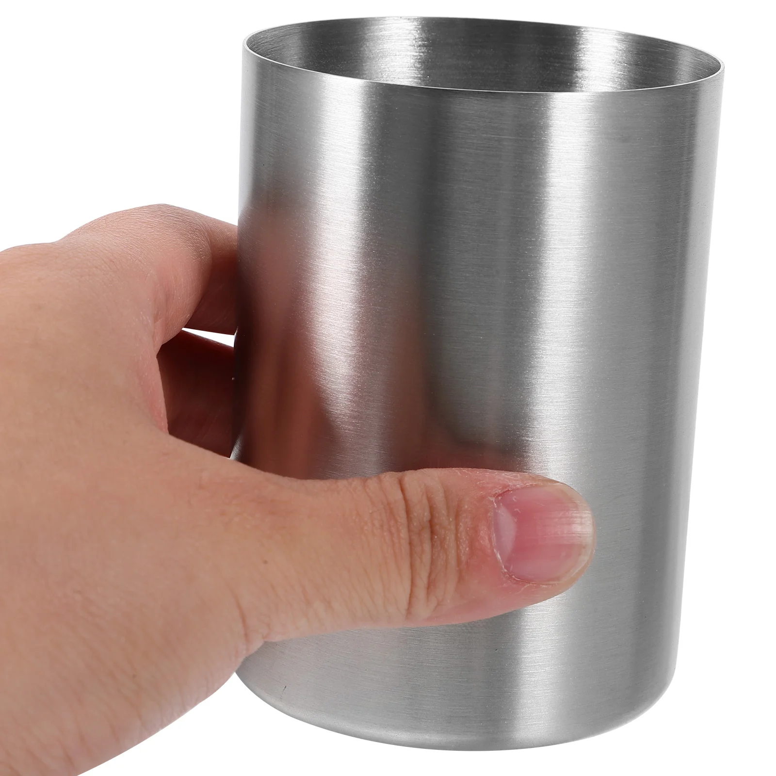 Stainless Steel Toothbrush Tumbler Cup Water Cup Beverages Beer Cup for Home Party Travel (Silver, 300ml)