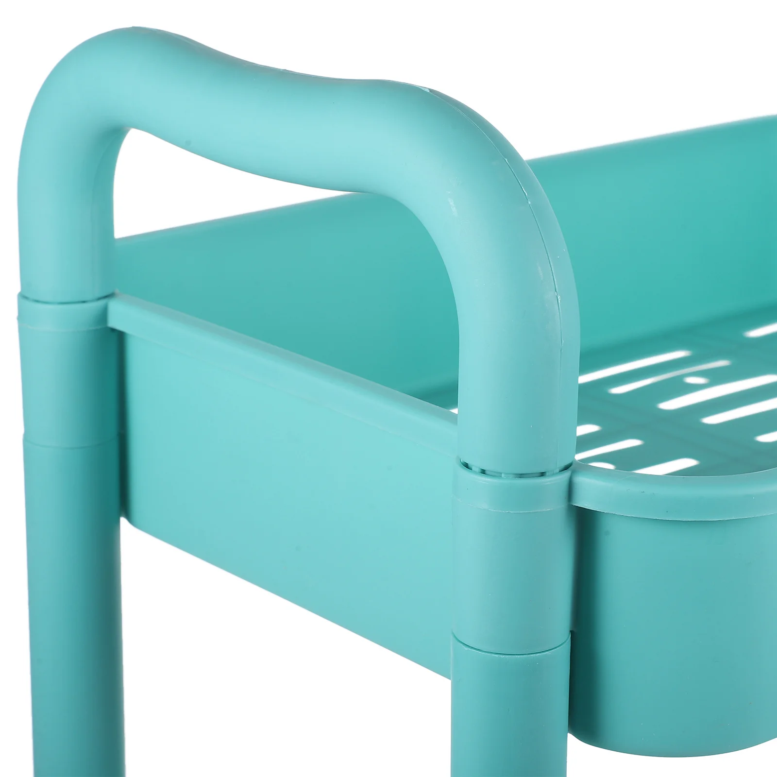 

Practical Movable Rolling Organizer Double Layer Trolley Storage Shelf for Books Vegetables Snacks Sundries Rolling Cart