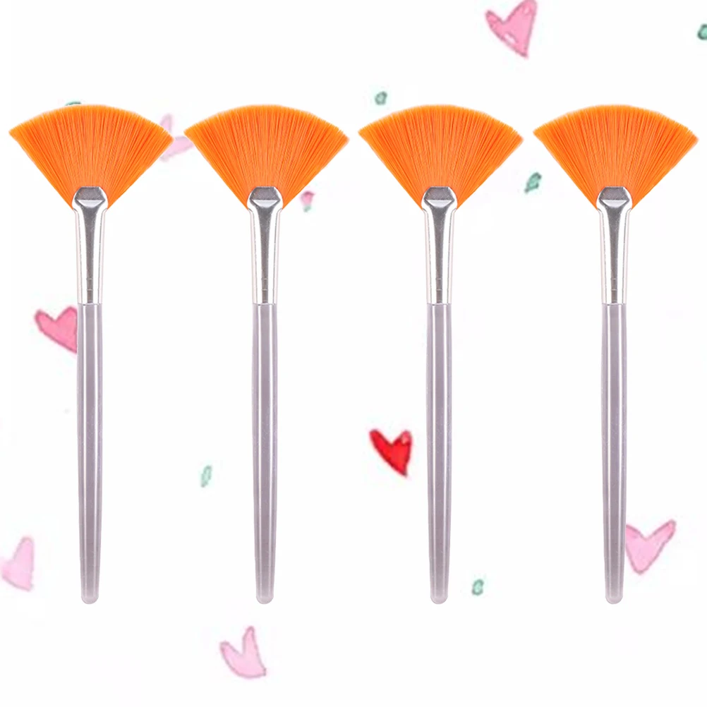 

4 Pcs Mask Brushes Soft Bristles Safe Sensitive Skin Fan Makeup Facial Brushes Tools Easy Clean Durable Travel