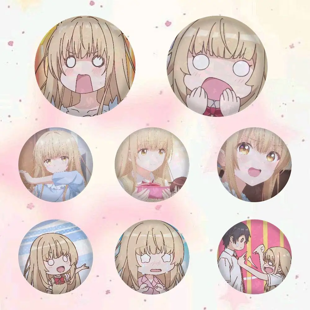 The Angel Next Door Spoils Me Rotten Anime Badges 75 Mm Round Cosplay Pin Bag Decor Fans Collect Friends Gifts Brooch Souvenir