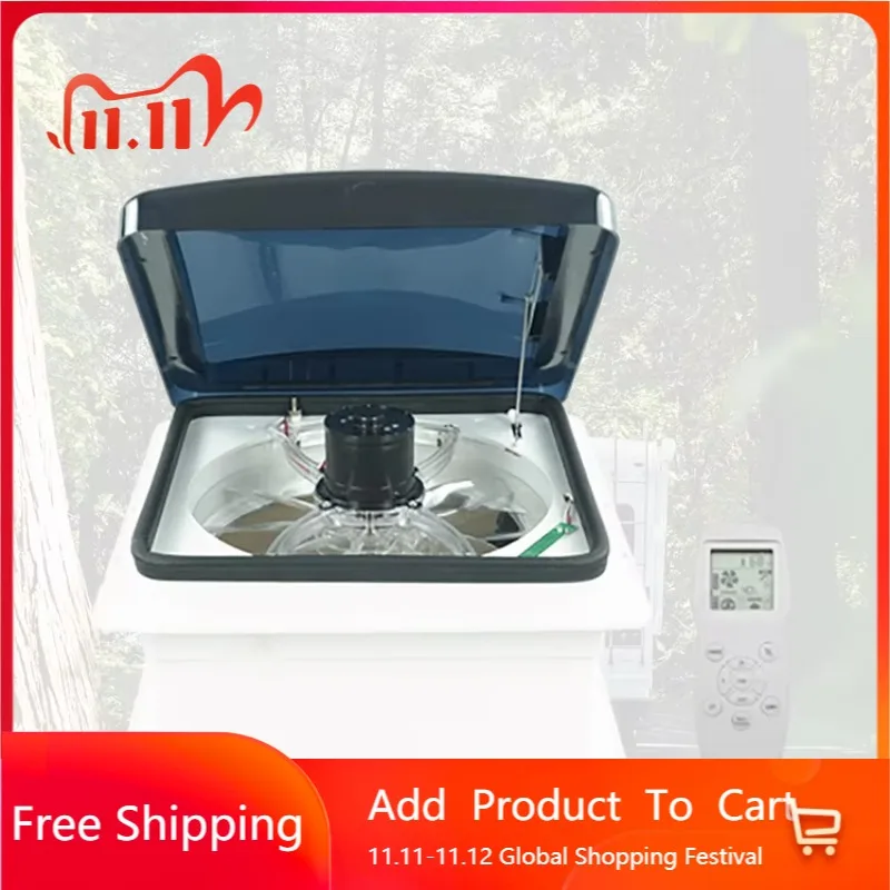 

STLF Motorhome RV Roof Hatch 360*360mm Electric Skylight Roof Window with Led Light and Remote