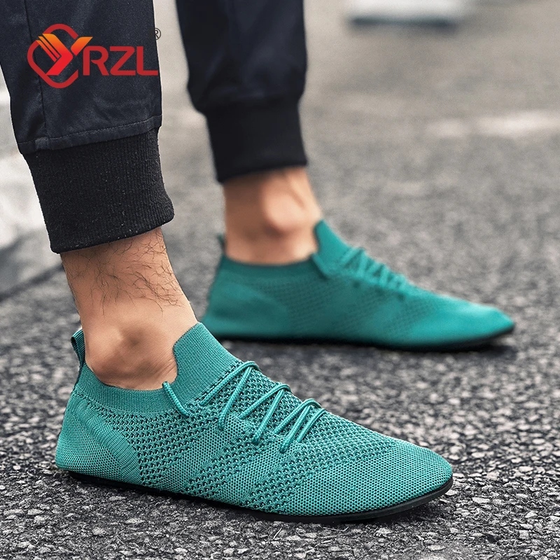 YRZL-Mocassins de malha antiderrapante respirável masculino, mocassins de condução, flats de alta qualidade, sapatos casuais de verão