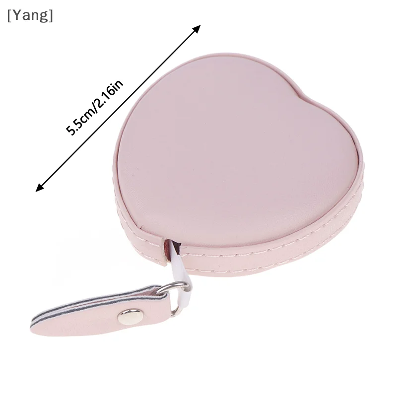 1.5m Cute Heart Shape Tape Measure Portable Flexible Ruler Soft Leather Wear Resistant Mini Ruler