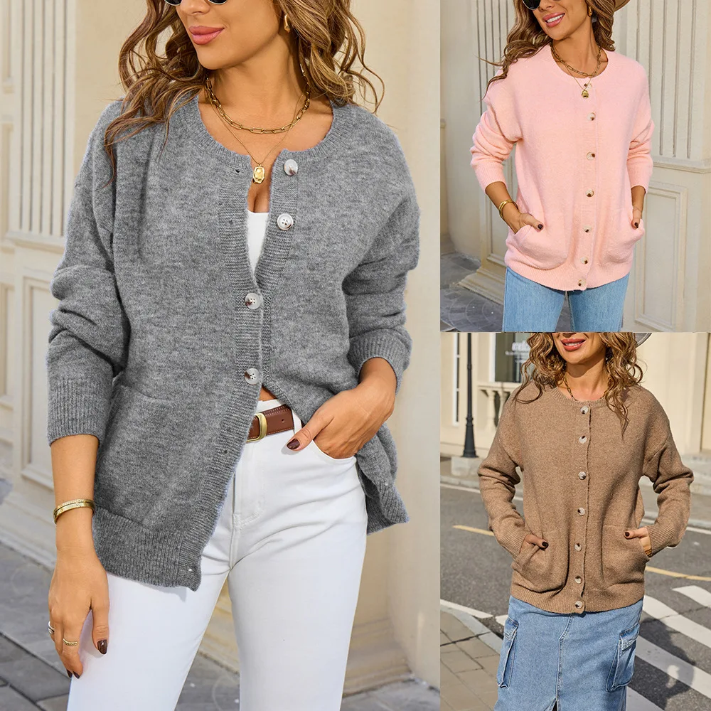 

Cardigan Women Coats Short Coat Sweaters Knitted Full Sleeve Jumpers Y2k Streetwear Elegant Splice Knit Open Stith Autumn Winter