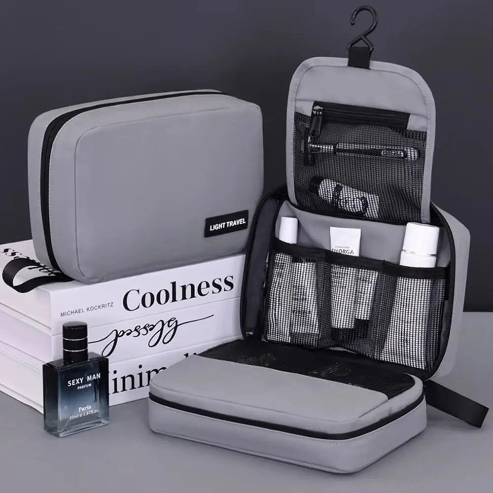 

Складная дорожная косметичка с крючком для подвешивания, многослойная мужская сумка для туалетных принадлежностей, с множеством карманов, водонепроницаемая, для использования на улице