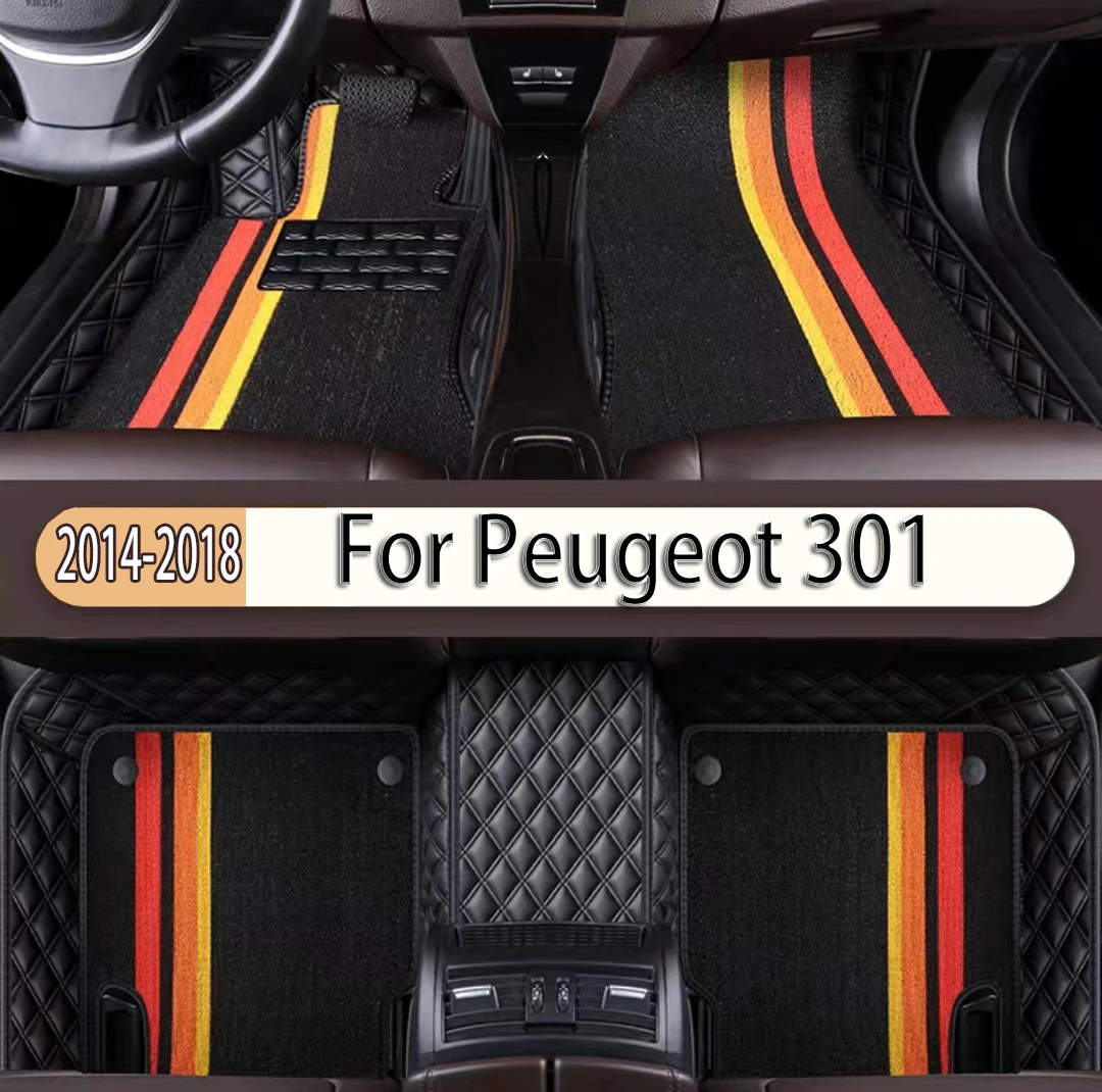 Auto Interior Mat Accessories Car-styling Car Floor Mats For Peugeot 301 2014 2015 2016 2017 2018