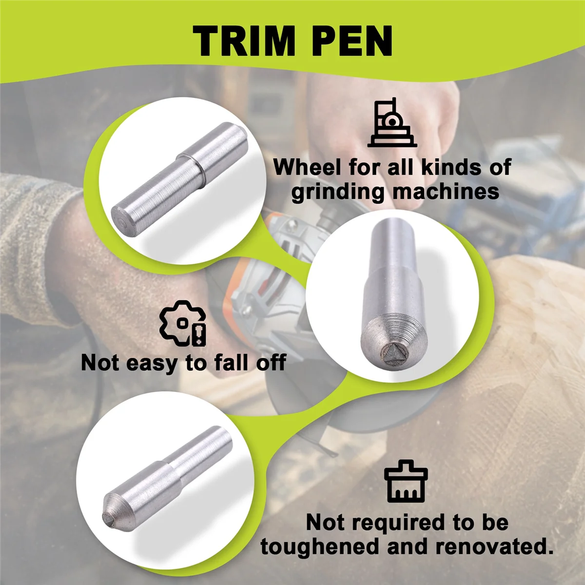 The New 11mm Diameter Grinding Disc Wheel Grinding Diamond Dresser Dressing Pen Tool