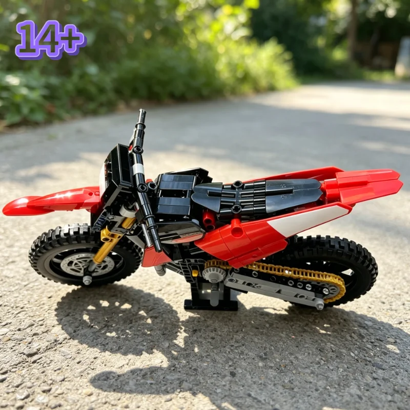 Assemble Toys 457PCS Model Motorcycle Building Blocks Off-Road Adventure Technology Ducati for Friends Birthday Festival Gifts