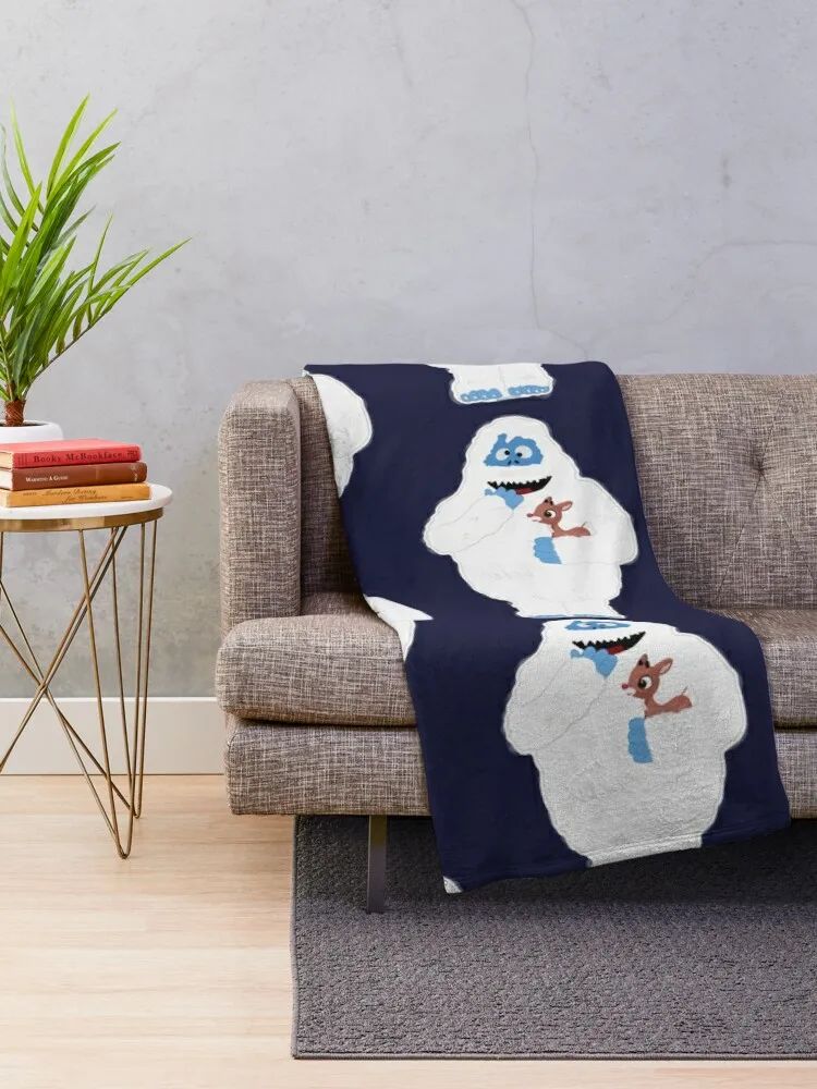 Classic Christmas Abominable Snowman with Rudolph ? GraphicLoveShop Throw Blanket Bed cosplay anime Furry Blankets