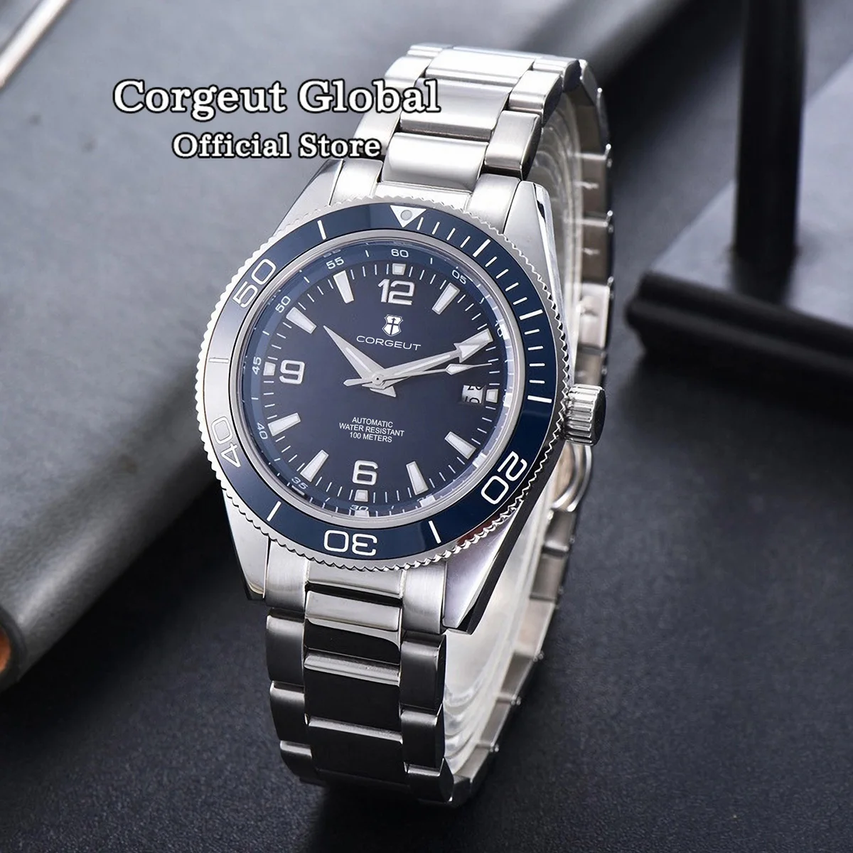 

NEW CORGEUT 41MM Sapphire Fashion NH35 Movt Lume Automatic Mechanical Sport Watch Strap Male Clock Relogio Masculino