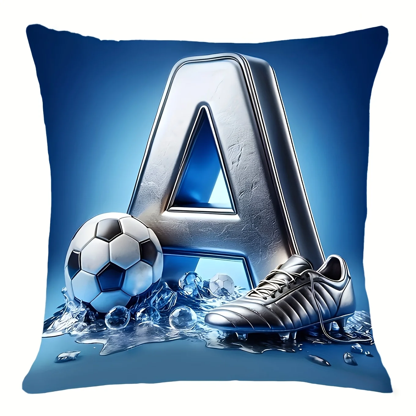 VIKAMA Klassischer Fußball-Kissenbezug, Pfirsich-Samt, doppelseitig bedruckt, Kissenbezug, Schlafzimmer, Sofa, Kissenbezug, Heimdekoration