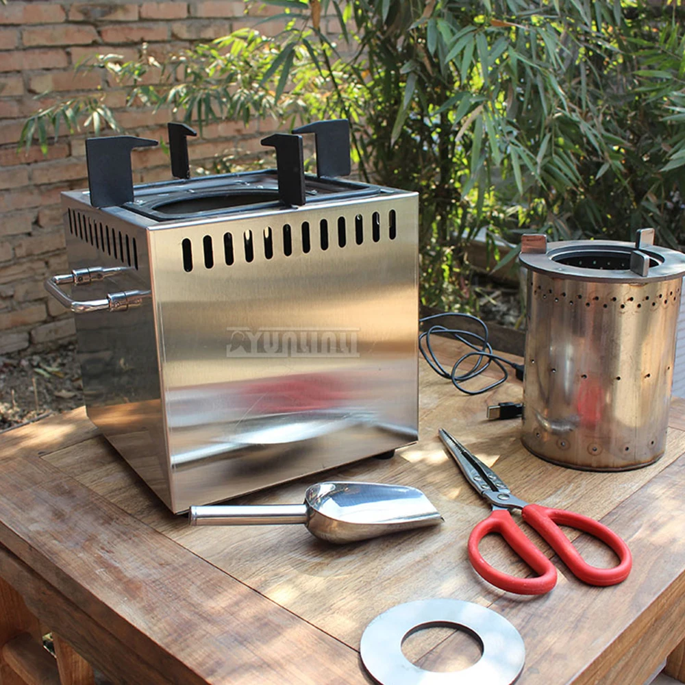 2025 버전 장작 버너 캠핑 치열한 화재 스토브 안뜰 요리 스토브 휴대용 바베큐 버너