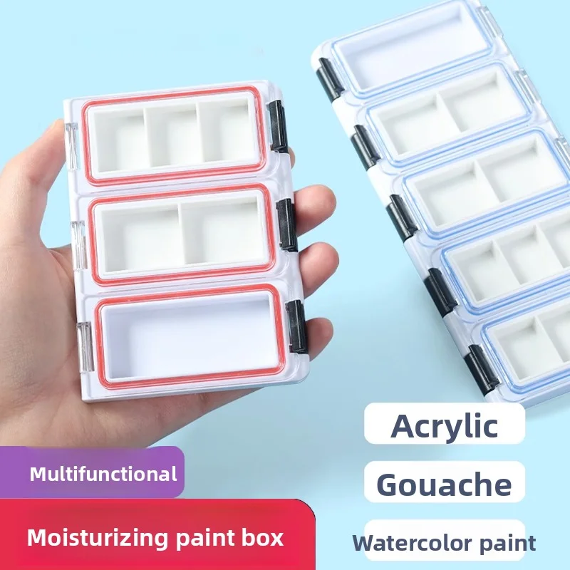 

Watercolor Moisturizing Box, Paint Water Powder Watercolor Acrylic Oil Painting Color Mixing and Packaging Box,