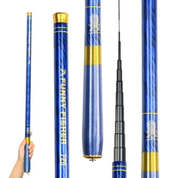 BAKAWA Carbon Fiber Carp Fishing Rod Portable Telescopic Stream Pole Fishing Tackle Professional 2.7/3.6/4.5/ 5.4/6.3/7.2M