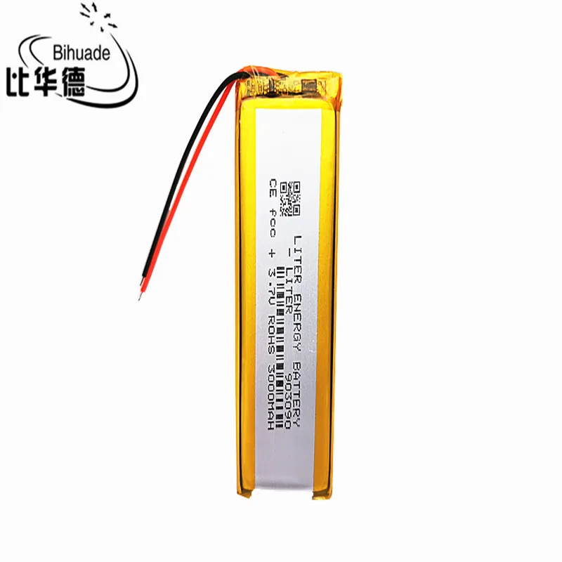 Lithium Polymer Li-Po li ion 3.7V 3000mAh 903090 Rechargeable Battery Lipo cells For Electrograph PDA Portable Speaker toys