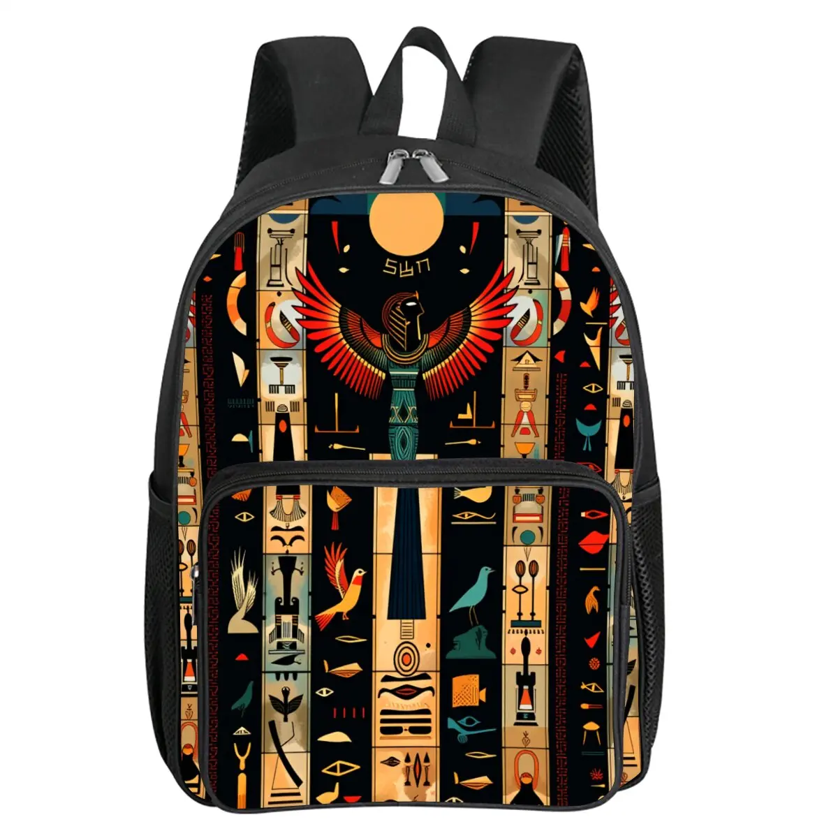 

Рюкзак с квадратным передним карманом и принтом египетских иероглифов для мальчиков и девочек, лучшие подарки, школьная сумка с 3D мультяшным рисунком для детей