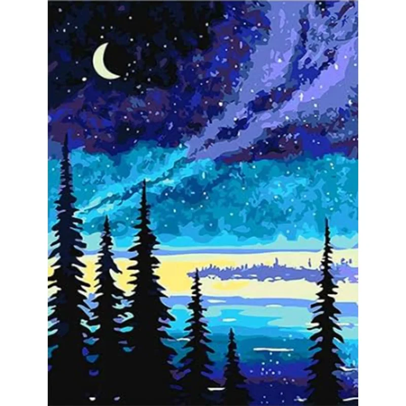 

AB Diamond Diamond Painting Forest by moonlight Embroidery Kit Wall Decoration Hanging Painting