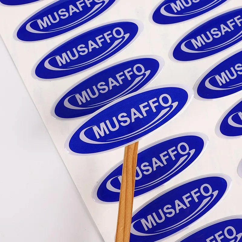 Customized high quality label printing transparent gel logo sticker 3D soft epoxy dome crystal drops