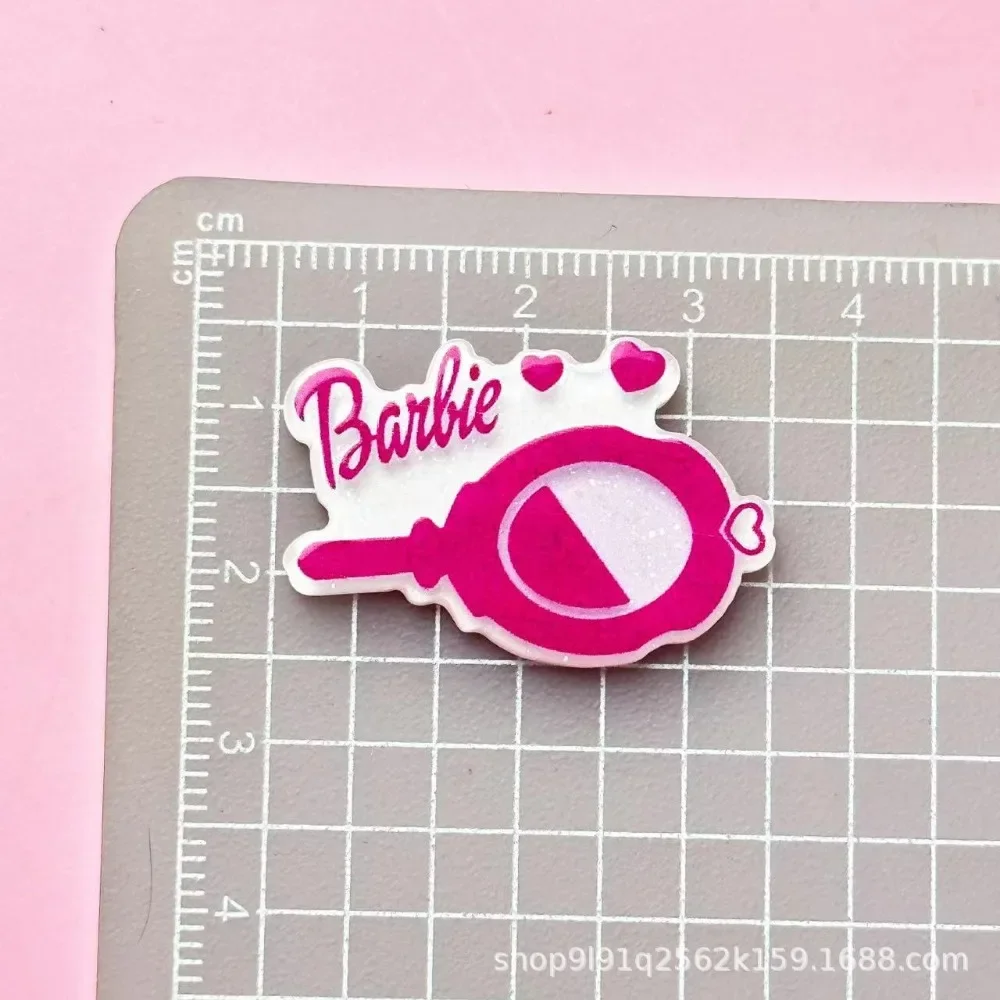 10 sztuk Kawaii śliczne różowe Barbie Cartoon Handwork DIY mocowanie z żywicy etui na telefon komórkowy brelok dekoracja dziewczyna zabawka prezent