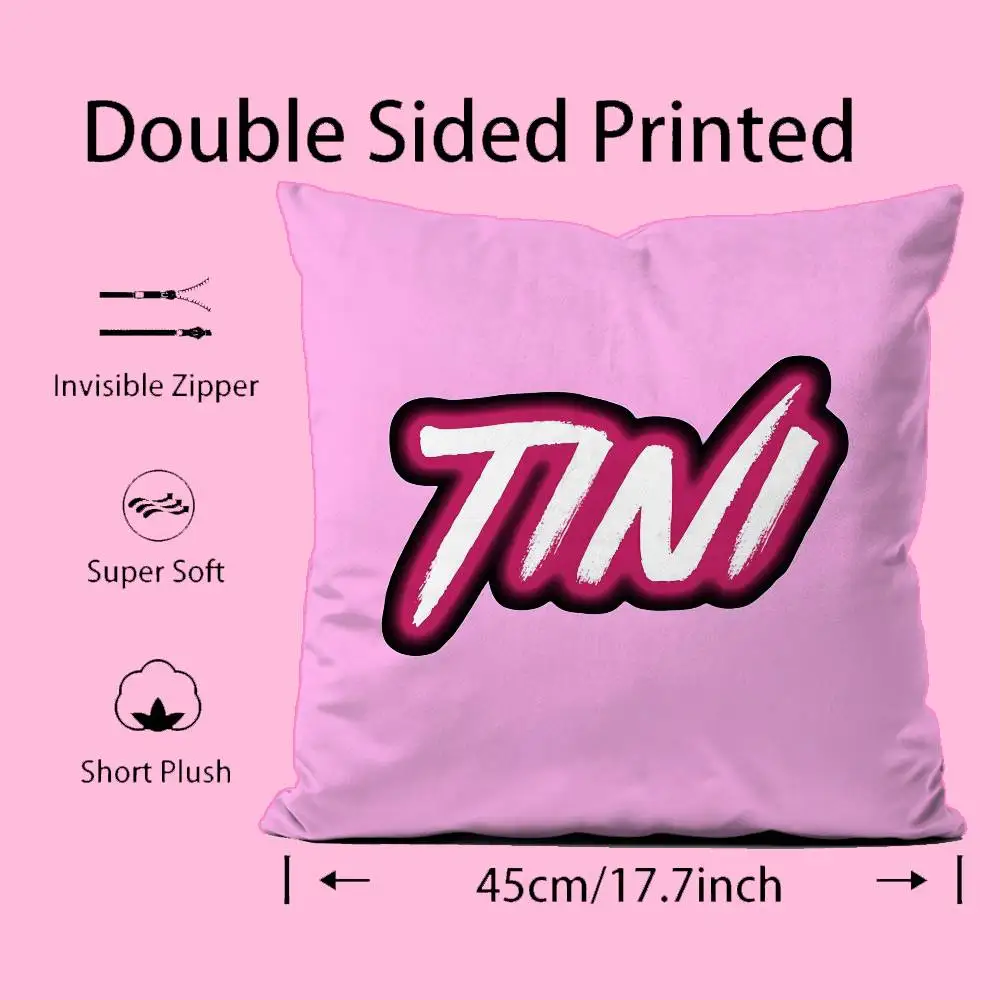 M-Martina Stoessel TINI أنيمي كيس وسادة الراحة أريكة سرير حريري أنيق غير مرئية سستة مخصص غطاء الوسادة الزخرفية #3