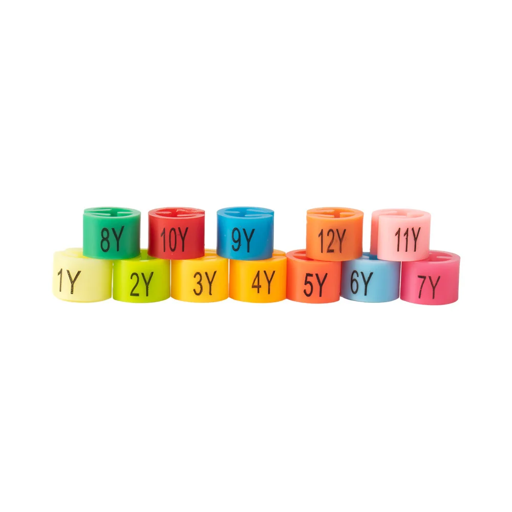 Kid Sizes Marker Printed For Clothes Hanger, 1Y-12Y Colors Infant Baby Child Snap Marking Ring Children Tag Plastic Sizer Cube