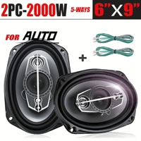 6*9 inch 2X1000W 5 Way HiFi Coaxial Speaker With Dust Cover And Audio Cable Car Door Auto Audio Music Stereo Full Range Speakers