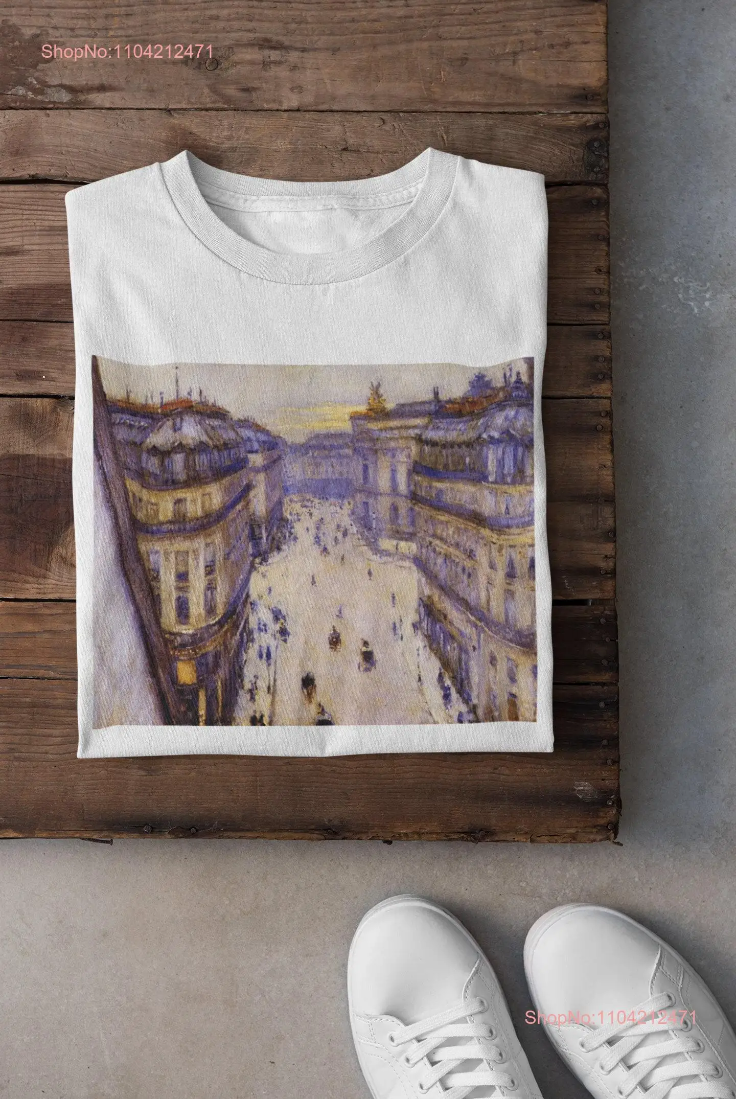 Caillebotte Gustave Rue Halevy picture  T Shirt Art Lovers long or short sleeves