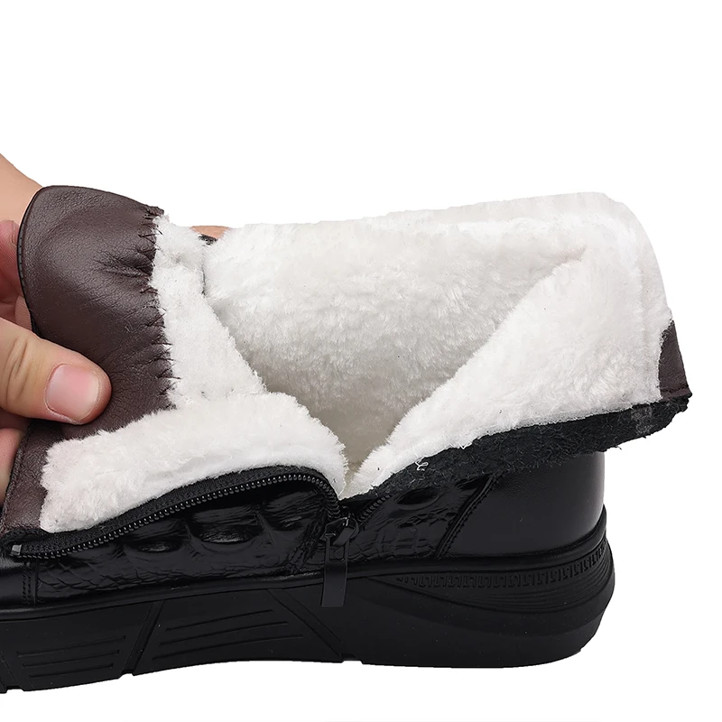 Botas de algodón a la moda, cálidas, resistentes al desgaste, cómodas, simples, botas de vestir de cuero para hombre, zapatos de invierno para hombre, Zapatillas para Hombre