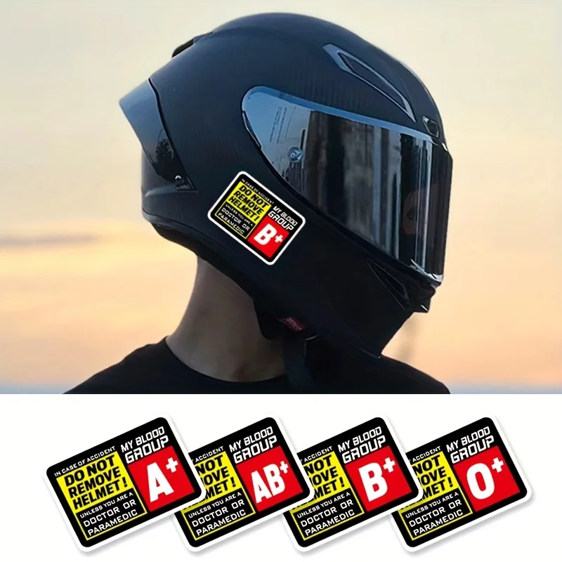 

1 PC Multi Color Blood Type Warning Stickers Waterproof Vinyl Decals For Helmet Car Motorcycle Safety