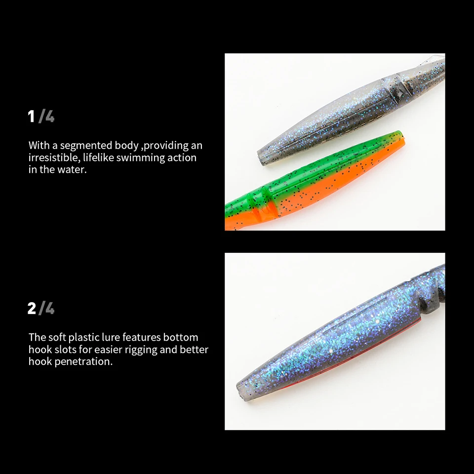 Walk Fish Swimbait vinilo 12cm cola en T segmentado holográfico