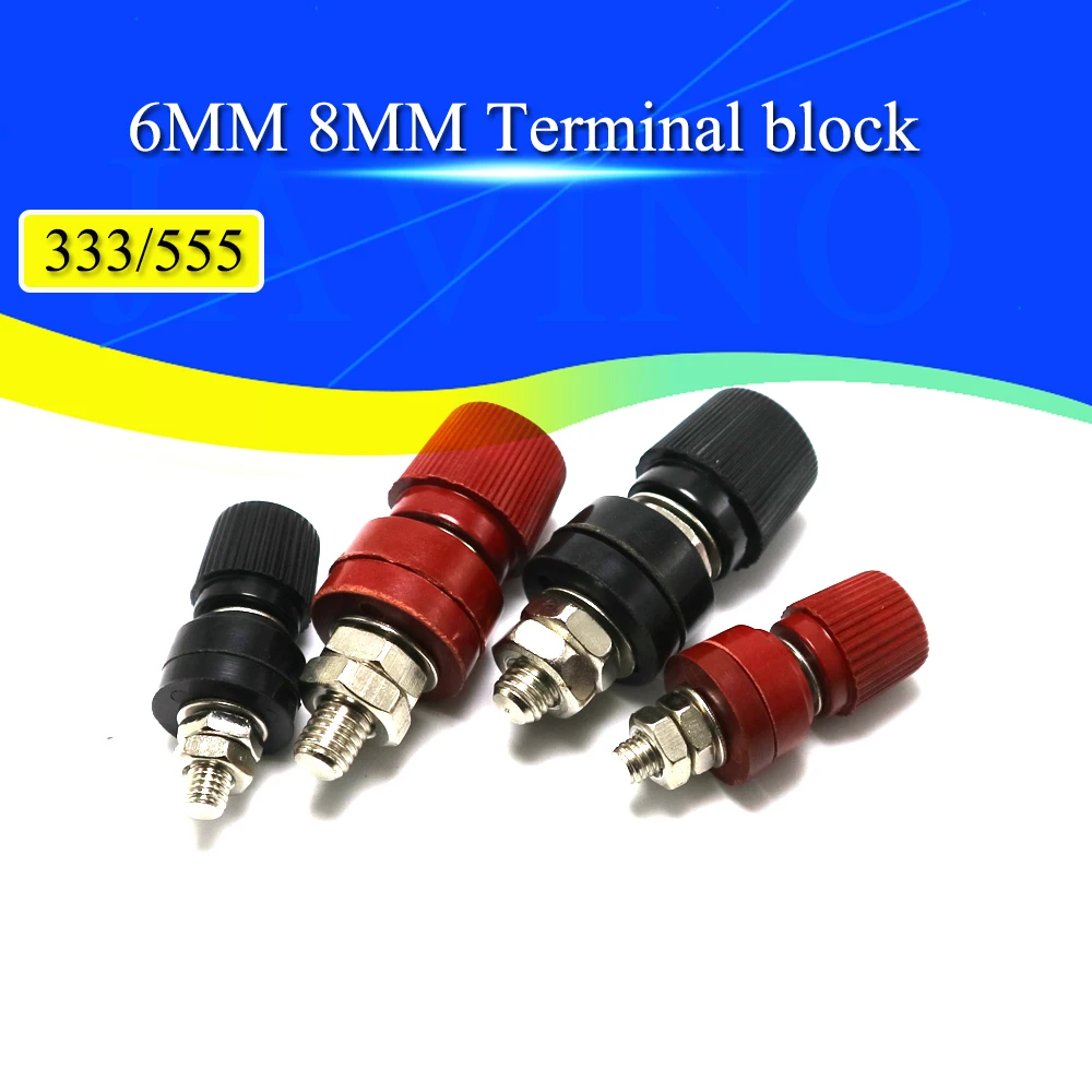 2PCS 333/555 Wire Binding Post Thread Screw Dia 6/8mm Lithium Battery Weld Inverter Clamp Power Supply Connect Terminal Splice