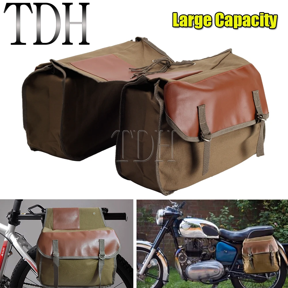 

For Honda Shadow 750 Suzuki DR 650 Kawasaki 1000 XL600r Harley Sportster XL Bullet Rear Side Seat Saddle Bag Panniers Tool Bags