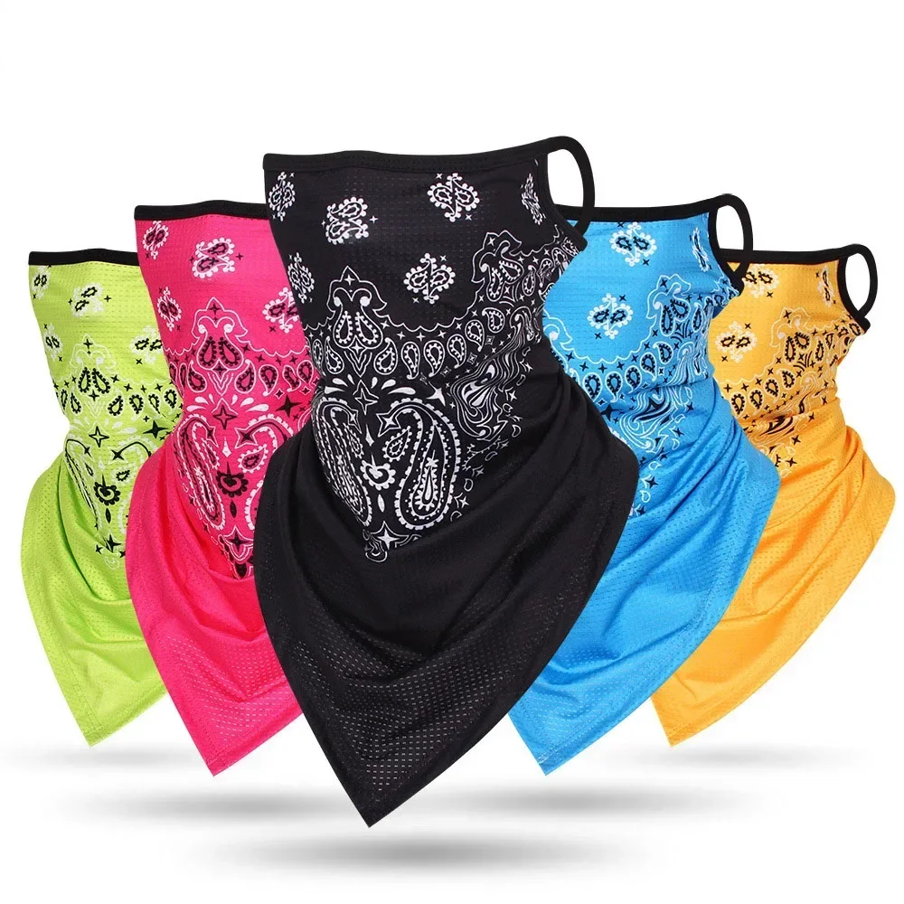 

Multifunctional Paisley Bandana Wrap Hang-ear Face Cover Motorcycle Biker Tube Scarf Breathable Mask Windproof Cycling Headgear