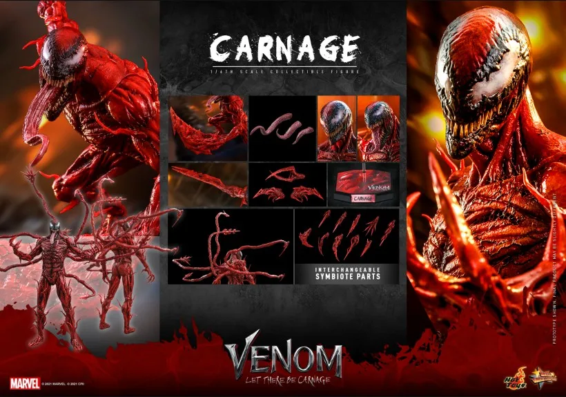 

In Stock Original Genuine Hot Toys 1/6 Mms619 Mms620 Venom 2 Carnage Movable Sculpture Collectible Figure Model Toy