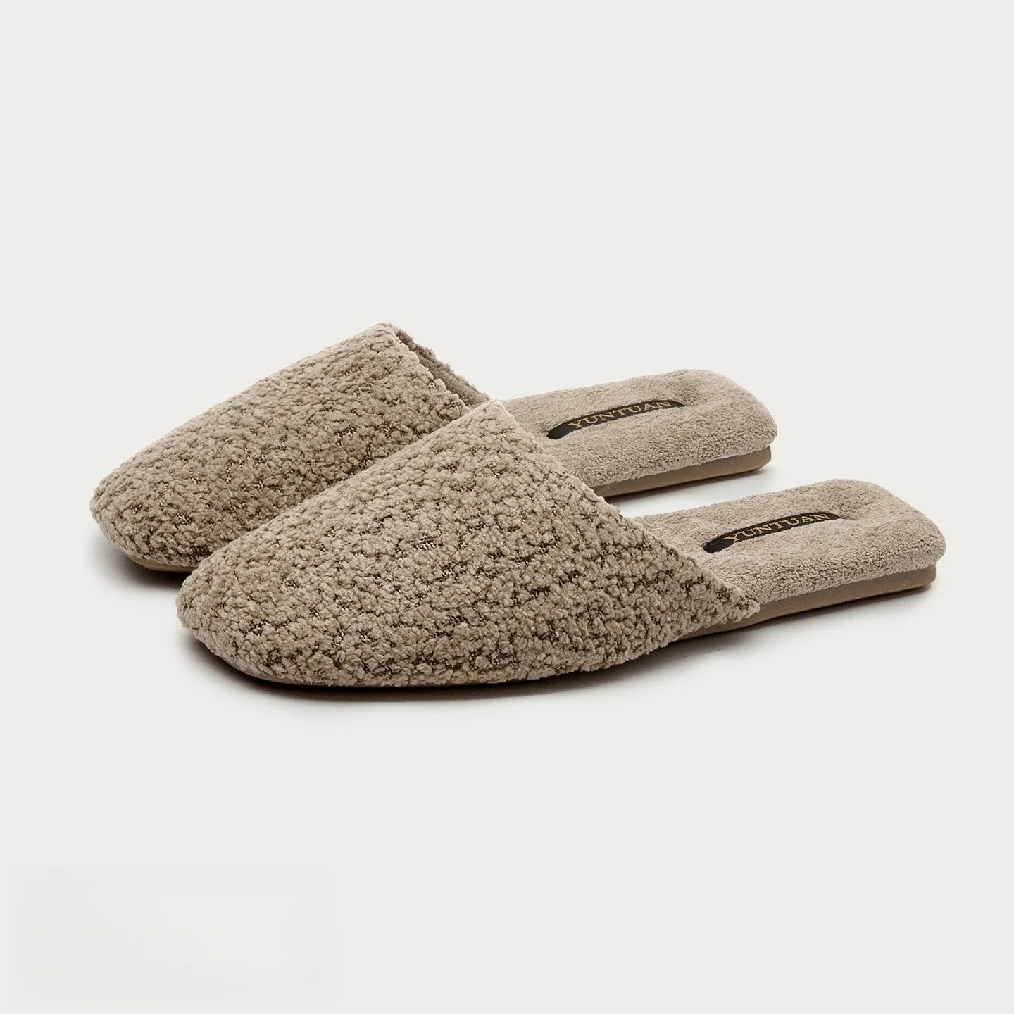 Autumn Winter Gentle Style Comfortable Soft Loop Pile Warm Teddy Fleece Cotton Women's Slippers Couples Indoor Non Slip Slippers view 5