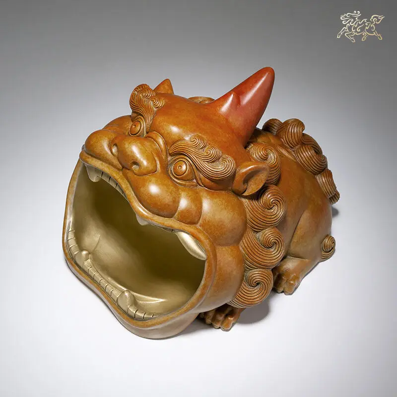 Unique 5A TOP COOL Recruit wealth mascot dragon PI XIU ashtray copper sculpture HOME BAR living ROOM SHOP decorative statue