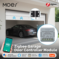 MOES Zigbee Garage Door Controller Module, Works with Tuya/Smart Life, Alexa & Google Home Voice Control, Smart App Remote