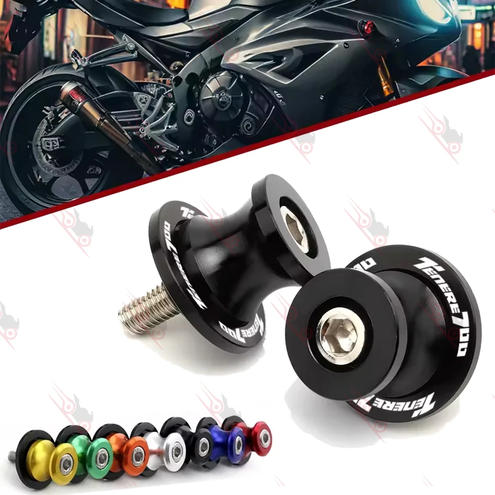 TENERE700 Swingarm Slider Spools For Yamaha TENERE 700 Tenere700 2019 2020 2021 2022 Motorcycle 6MM Swing Arm Stand Screws LOGO