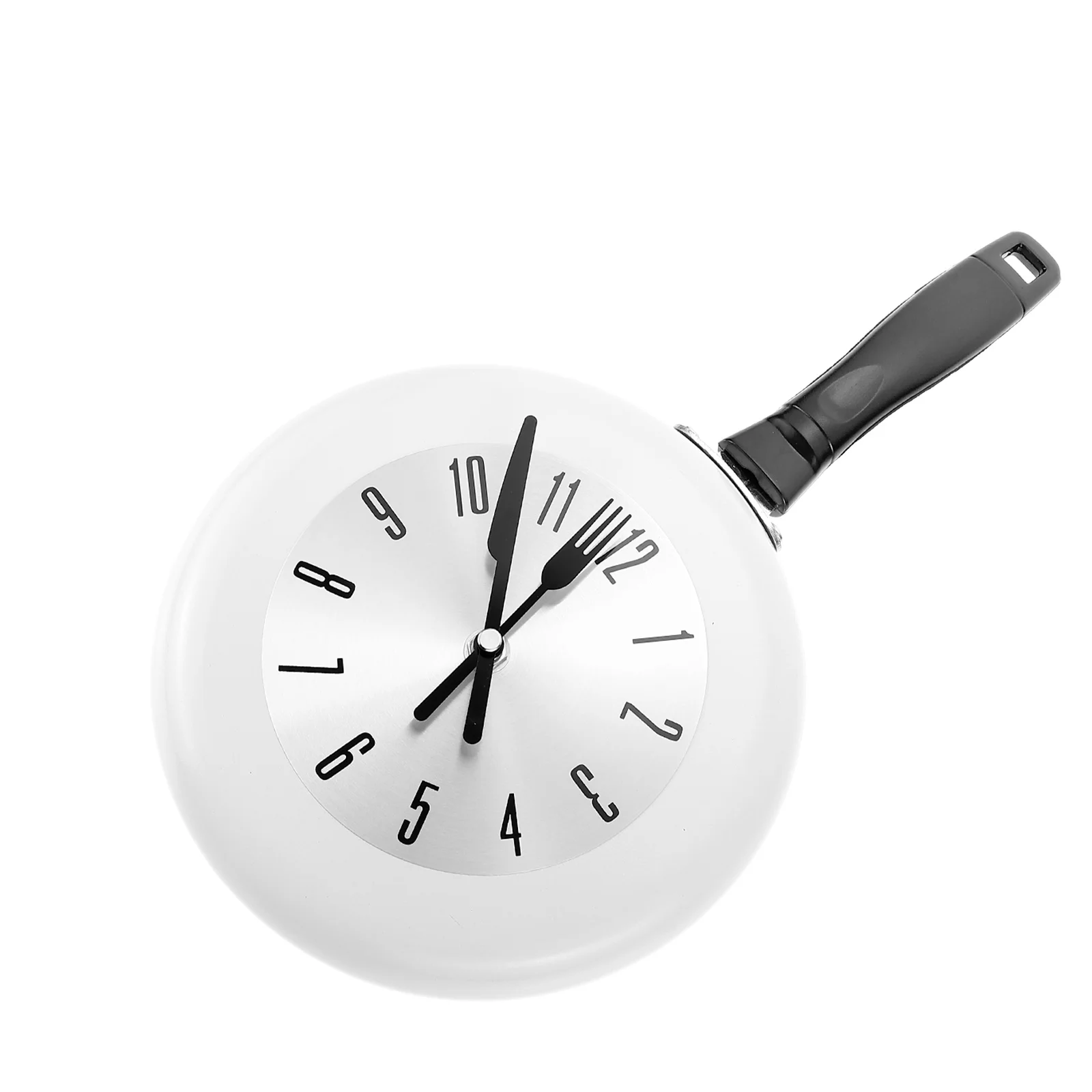 

Stainless Steel Wall Clock Quartz Metal 3D Reception Home Decor Silent Sweep Frying Pan Clock Easy Install