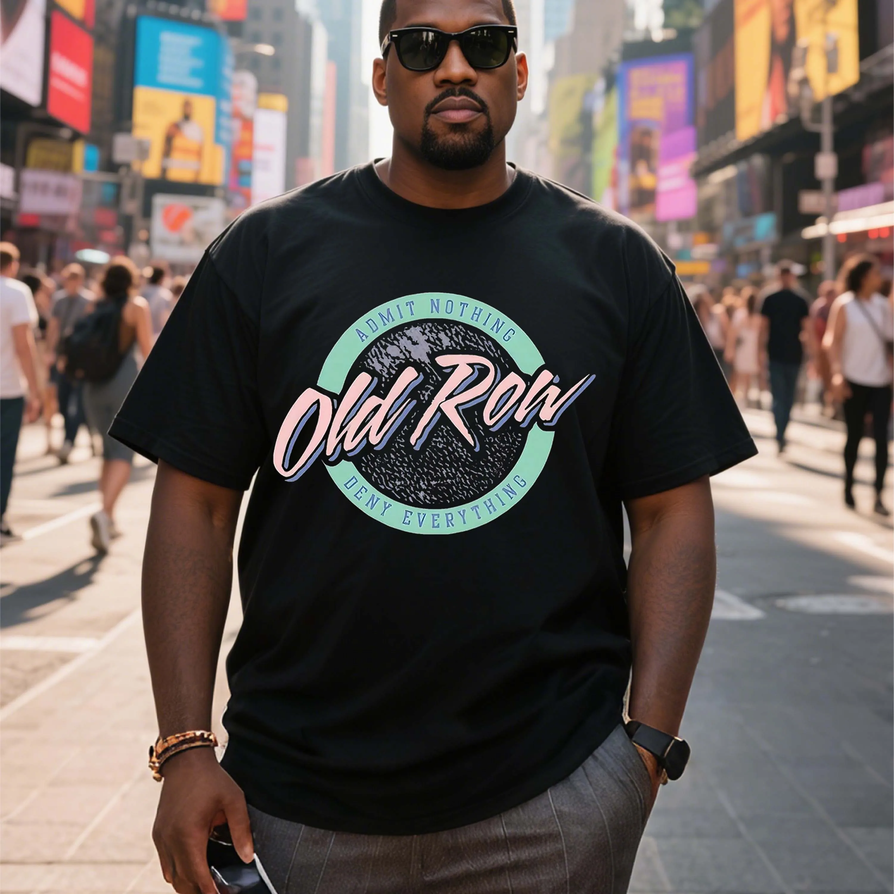 

Черная мужская футболка больших размеров с коротким рукавом и рисунком «Старый ряд», подходит для летней одежды для отдыха на открытом воздухе