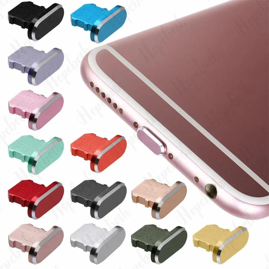 100pcs Wholesale Dustproof Cover Aluminium Alloy Metal Anti Dust Charger Dock Plug Stopper Cap For iPhone 13 12 11 X XR Max 8 7