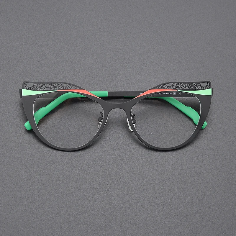 Color ultralight titanium niche glasses frame men's and women's fashion design cat-eye personality retro prescription myopia gla image 5