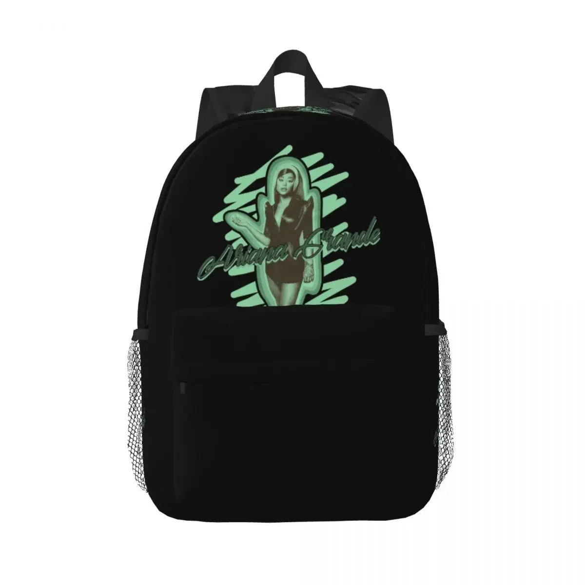 Custom Bag Green Theme SInger Ariana Grande Backpack Hot Sale Daypack Large Capacity Boy Girl BookBag Shoulder Bag For Men Women