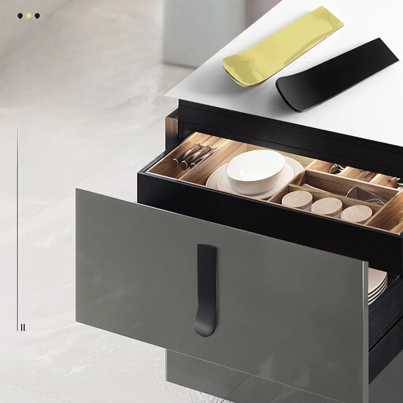Modern Minimalist Cabinet Edge Pulls Furniture Hardware Handles Luxury Style Door Knobs