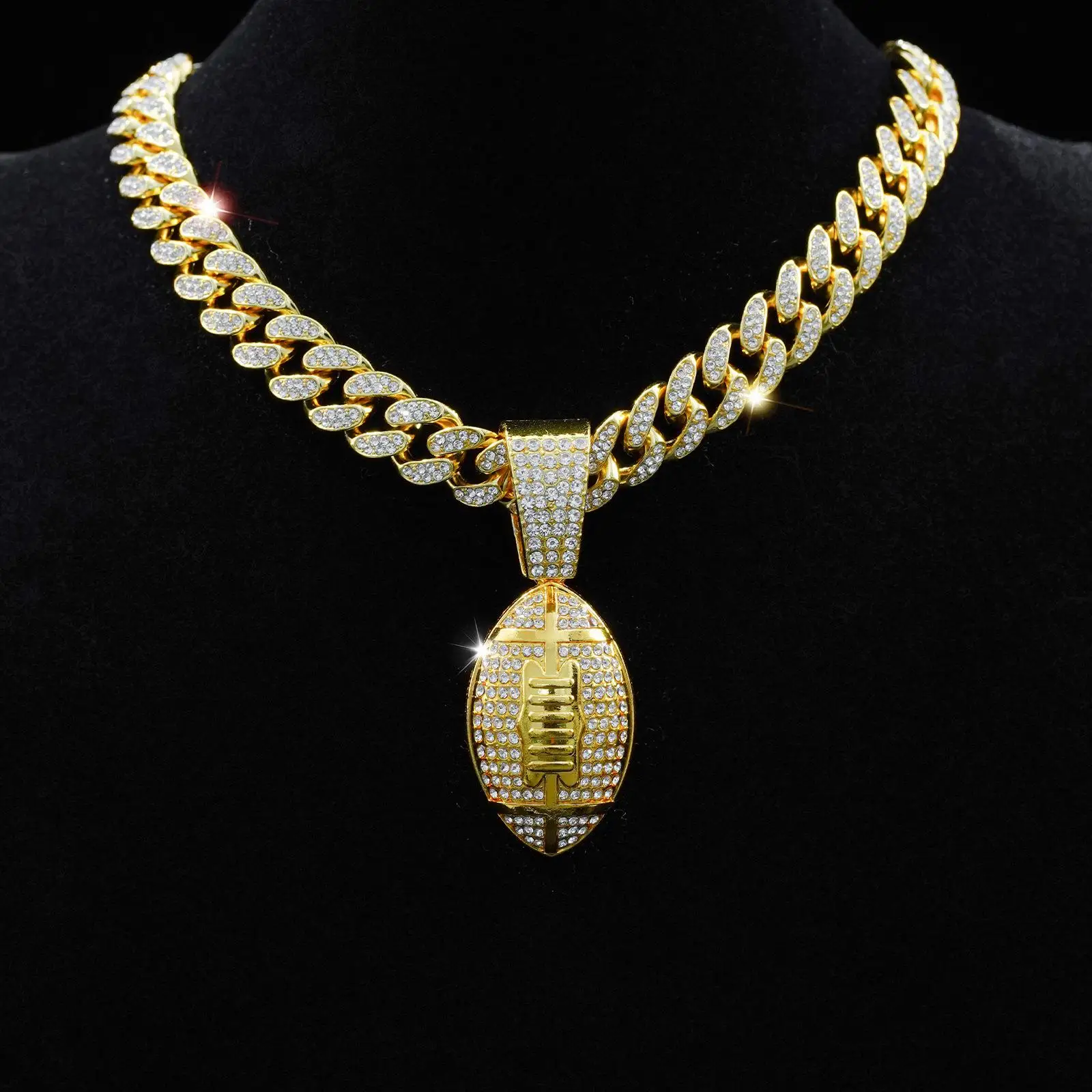 New hot-selling hip-hop alloy pendant men's Cuban chain full of diamonds