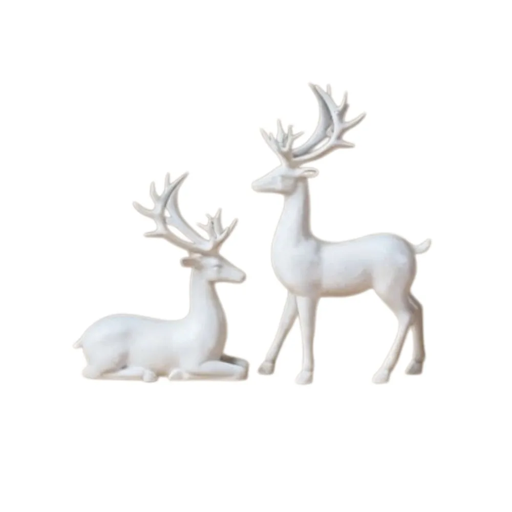 Creative Deer Desktop Ornament Sitting/Standing Position Modern Christmas Deer Statue Cute Durable Elk Home Decor Office Desktop