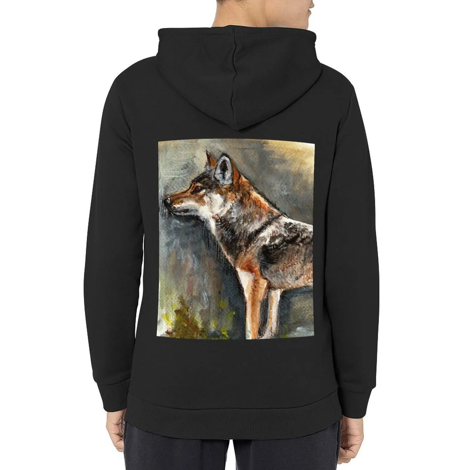 

Eastern Wolf Watercolor Hoodie blouse winter clothes men's autumn clothes men's coat hoodie