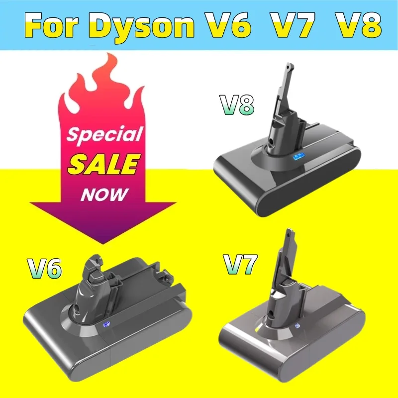 

100% Original DysonV8 12800mAh 21.6V Battery for Dyson V8 Absolute /Fluffy/Animal Li-ion Vacuum Cleaner rechargeable Battery